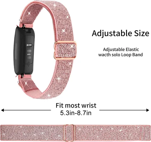 Miniatura 3 de Paquete de 5 bandas elásticas de nailon compatibles con Fitbit Inspire 3/Inspire 2/Inspire HR/Inspire, correa deportiva de repuesto ajustable
