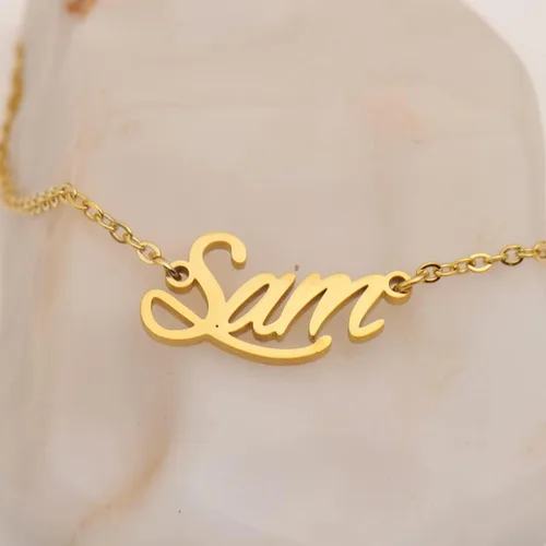 Miniatura 4 de Collar con colgante de placa de nombre personalizado, de acero inoxidable