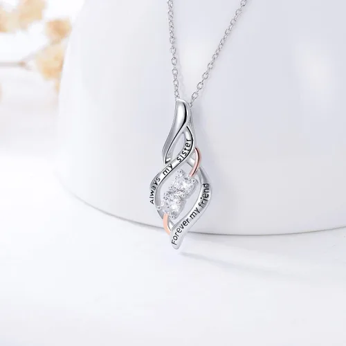 Miniatura 6 de POPKIMI Regalos para hermana de hermana, regalos de cumpleaños de hermana 234 hermanas, collar de plata de ley con concha de abulón de cristal