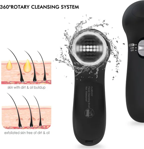 Miniatura 10 de Cepillo Limpiador Facial CLSEVXY: Cepillo Limpiador Eléctrico Giratoria Facial con 6 Cabezales para Limpieza Profunda, Exfoliación Suave
