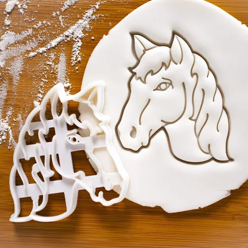 Miniatura 4 de Juego de 2 cortadores de galletas de caballo - Cabeza de caballo y diseños de correr, 2 piezas - Bakerlogy