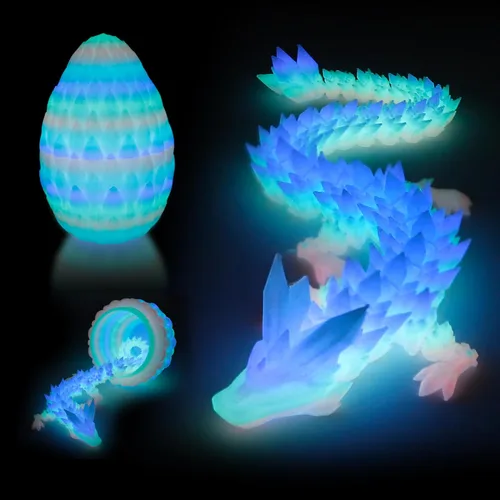 Miniatura 17 de Huevo de dragón 3D – Huevo de Pascua con dragón flexible en el interior, gran regalo impreso en 3D, decoración de figuras, juguete de escritorio