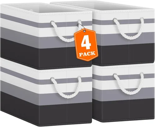 Miniatura 16 de Fab totes Contenedores de almacenamiento [2 unidades], cestas de almacenamiento plegables para organizar juguetes, libros, estantes, armario, caja
