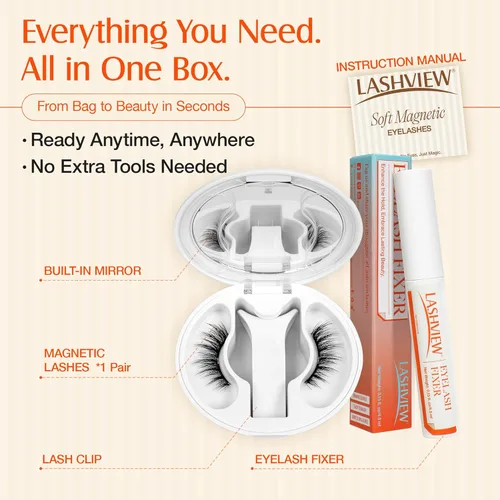 Miniatura 8 de LASHVIEW Pestañas magnéticas mejoradas con aplicador, pestañas magnéticas suaves, aspecto natural, reutilizables, no necesita pegamento, fáciles