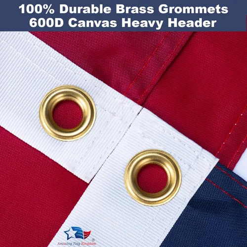 Miniatura 5 de Bandera estadounidense de 5 x 8 pulgadas para exteriores, de nailon reforzado resistente con estrellas bordadas, rayas cosidas, ojales de latón