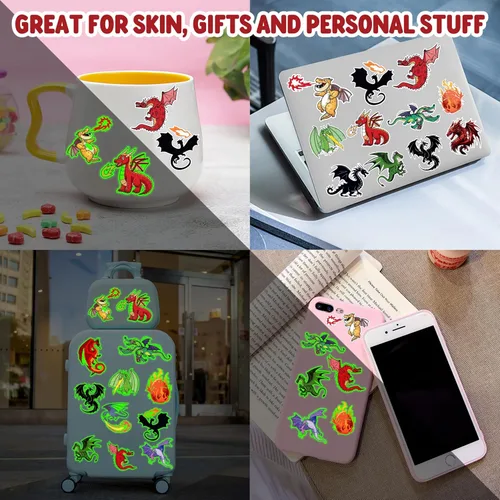 Miniatura 8 de 96 tatuajes temporales precortados de dragón, suministros de fiesta de cumpleaños, decoraciones de caballero dragón, súper lindo falso para niños