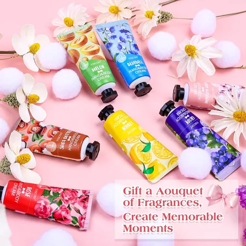Miniatura 6 de VISCOO Paquete de 7 regalos de crema de manos para mujeres, regalo de agradecimiento para profesores, regalos de graduación, mini loción hidratante