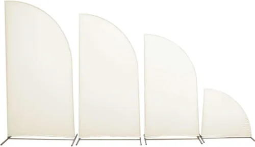 Miniatura 265 de Efavormart - Juego de 4 fundas de elastano beige para arco de media luna, fundas de telón de fondo Chiara de 2.5 pies a 7 pies para escenarios