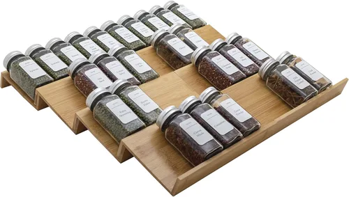 Miniatura 10 de Organizador de cajones de bambú para especias, juego de 8 piezas, 8 pulgadas o 16 pulgadas de ancho