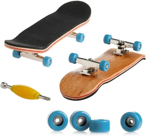 Miniatura 9 de 1 paquete de mini tablas para dedos profesionales de madera de arce, juego de patinetas de dedo para niños (blanco)