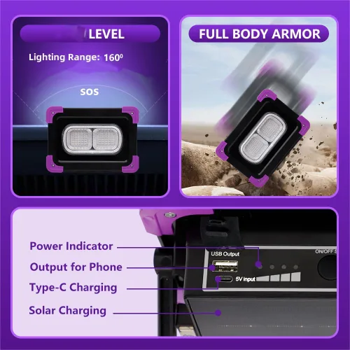 Miniatura 3 de Luces LED negras recargables de 50 W, funciona con pilas y paneles solares, luz negra, brilla en la oscuridad para interiores y exteriores, luz
