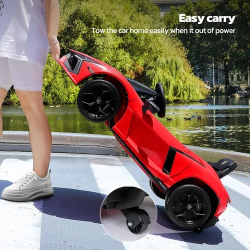 Miniatura 5 de ELEMARA Coches eléctricos Lamborghini para niños con puertas de tijera, coche de batería con control remoto para niños, coche de paseo de 12 V