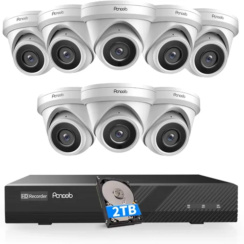 Miniatura 17 de Sistema de Seguridad con 4 Cámaras PANOOB 5MP, 4X Cámaras IP de 5 Megapíxeles con Cable para Exteriores con Domo y Torreta con Detección de Personas