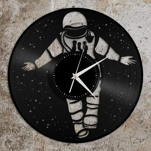 Reloj de pared de vinilo astronauta Cosmonauta Spaceman Souvenir Regalo Decoración de la habitación del hogar Diseño Vintage Oficina Bar Habitación