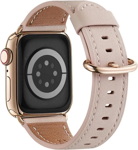 Miniatura 8 de WFEAGL Compatible con Apple Watch Banda 38mm 40mm 41mm para Mujeres, Correa de Cuero de Grano Superior para iWatch Ultra SE & Series 9 8 7 6 5 4 3