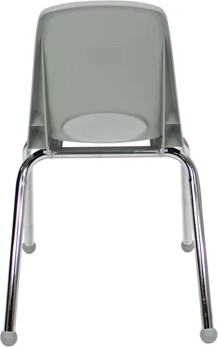 Miniatura 9 de FDP 16" Silla apilable escolar, silla de estudiante apilable con patas de acero cromado y ruedas; para aprendizaje en casa o en el aula - Gris claro
