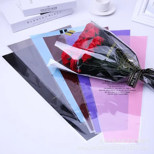 Miniatura 2 de TMXAOK 50 hojas de bolsas de ramo de flores de celofán transparente para ramo de floristería, suministros de arreglos florales, bolsas de envoltura