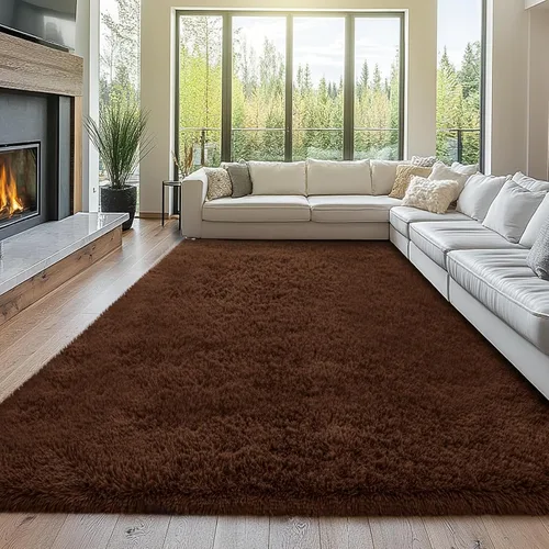 Miniatura 17 de Topmaxcs Alfombra de Área de Pelo Largo Negro para Dormitorio: 8x10 Alfombras de Área de Pelo Largo Esponjosas para Sala de Estar- Alfombras