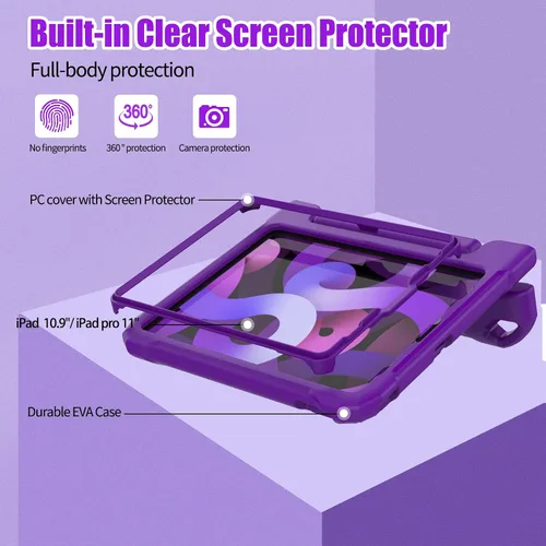 Miniatura 3 de Funda para iPad Air de 5ª y 4ª generación, iPad Air de 10.9 pulgadas 2022/2020 con protector de pantalla, funda protectora para iPad Pro 11 con asa