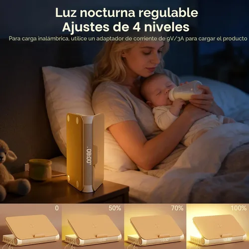 Miniatura 6 de Vivilumens Altavoz Bluetooth de carga inalámbrica 5 en 1 altavoz fuerte para adultos adolescentes forma de libro estética amanecer luz de despertar