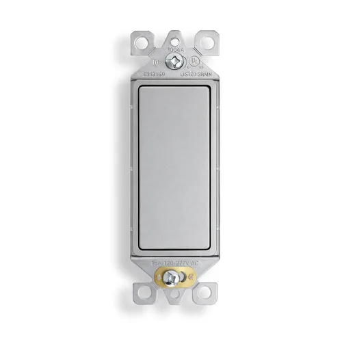 Miniatura 39 de ELEGRP Interruptor de luz decorativo de un solo polo con placa sin tornillos, 15 A 120-277 V, reemplazo del interruptor basculante de paleta