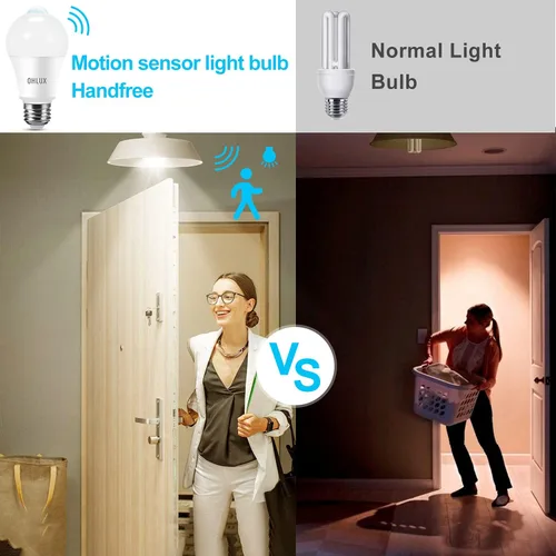 Miniatura 3 de OHLUX Bombillas con sensor de movimiento para exteriores, 13 W (equivalente a 100 W), bombilla LED de seguridad activada por movimiento