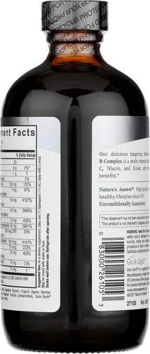 Miniatura 2 de Nature's Answer El complejo líquido de vitamina B apoya niveles de energía saludables Promueve la función nerviosa saludable Sabor a mandarina