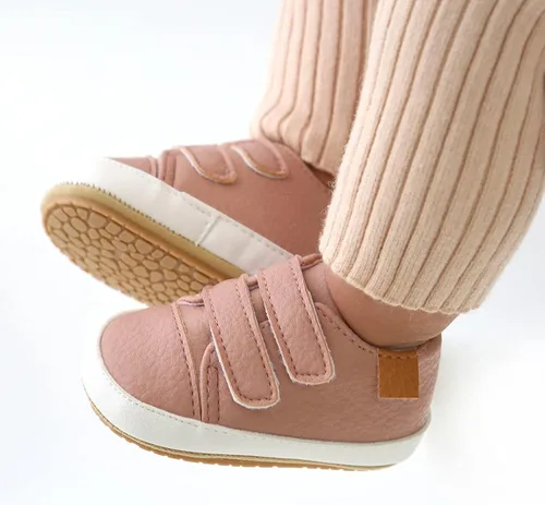 Miniatura 3 de QWZban Zapatos de bebé para niños y niñas, zapatillas de deporte con suela de goma antideslizante, para cuna de bebé, zapatos de vestir