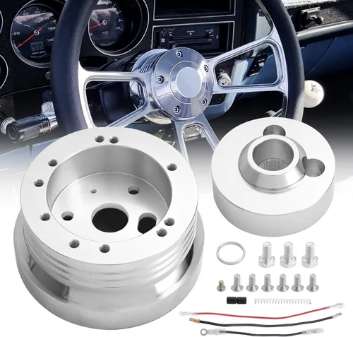 Adaptador de cubo de volante de billete de 5 y 6 agujeros compatible con Chevrolet Chevy GM Flaming River Ididit Buick Jeep Pontiac Oldsmobile