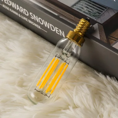 Miniatura 8 de Leools Bombilla LED E12 regulable de 6 W igual a 60 W, luz blanca suave 3000K T6 T25 E12 bombilla de candelabro de 60 vatios para candelabros