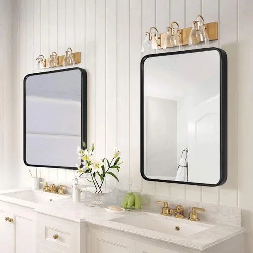 Miniatura 2 de SNUGACE Espejos de baño negro mate para sobre el fregadero, espejo de tocador de baño con marco rectangular para pared, 20 x 28 pulgadas