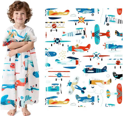 Wajade Manta de avión para niños, suave forro polar, bonita manta de avión para sofá de sala dormitorio, manta de franela mullida para cumpleaños