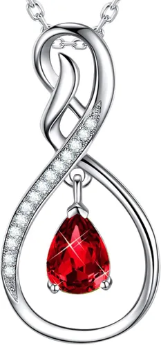 ELDA & CO. Regalos de cumpleaños, collar infinito de plata de ley 925 con piedras natales de octubre y noviembre, turmalina rosa, citrino, regalos