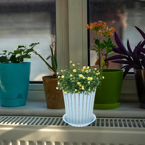 Miniatura 7 de Happyyami 2 juegos de macetas de orquídeas macetas decorativas para bonsái, maceta de interior con macetas de drenaje para plantas, macetas