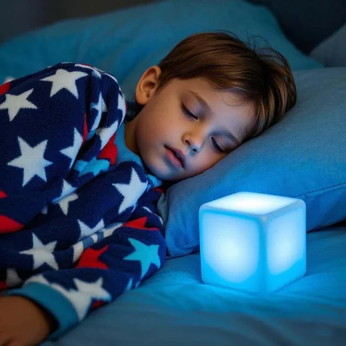 Miniatura 2 de Lámpara de cubo LED de 4 pulgadas, lámpara de cubo Tesseract de 16 colores RGB con control remoto, lámpara de estado de ánimo impermeable recargable