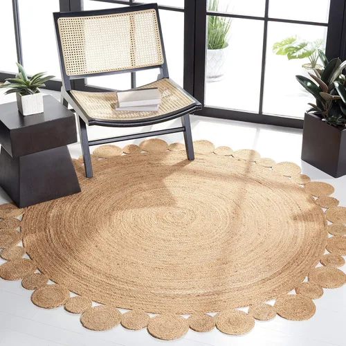 Miniatura 7 de SAFAVIEH Natural Fiber Collection - Alfombra redonda de 3 pies, natural, hecha a mano, estilo bohemio, con encanto de campo, ideal para zonas