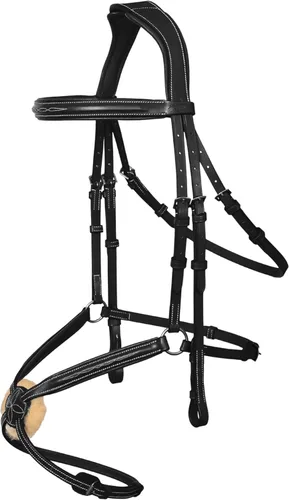 Exion Designer - Figura 8 de brida inglesa para caballos | Cabeza monocrocada ancha anatómica | Banda nasal ajustable con almohadilla de mandíbula y