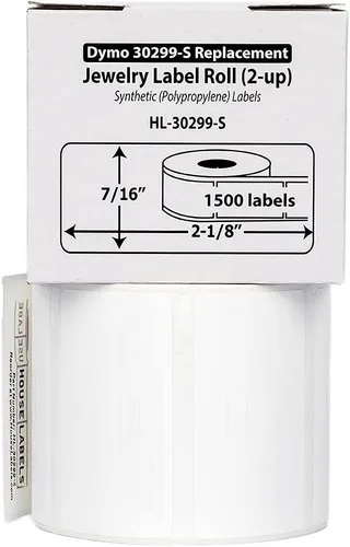 Miniatura 2 de HOUSELABELS DYMO 30299 - Etiquetas de joyería compatibles (7/16 x 2-1/8 pulgadas) en polipropileno, fuerte adhesivo permanente, compatibles