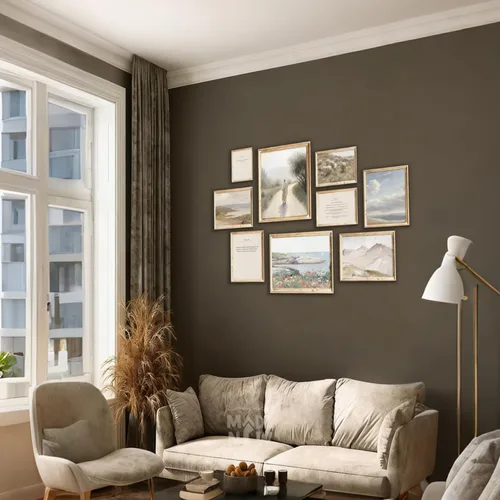 Miniatura 4 de TWNSLLA Juego de Arte de Pared Cristiano de 9 Piezas, Decoración de Pared con Versículos Clásicos de la Biblia, Cuadros Rústicos de Paisajes