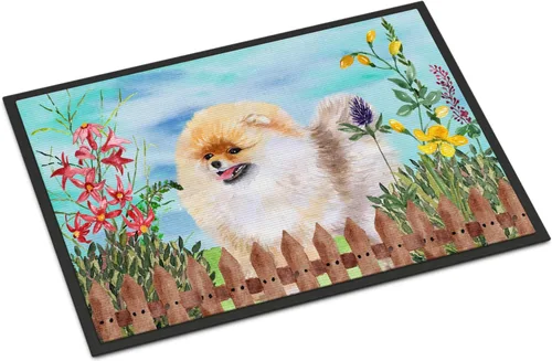 Miniatura 109 de Caroline's Treasures CK1311MAT Cavalier Spaniel Poinsettas - Felpudo de 18 x 27 pulgadas, tapete para puerta delantera, interior y exterior