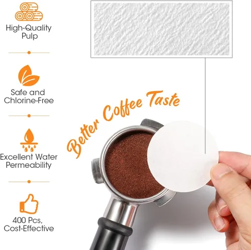 Miniatura 3 de Aieve Filtro de papel para espresso compatible con cafetera Breville Barista, 54 mm Filtro de papel para portafiltro Filtro de disco para espresso