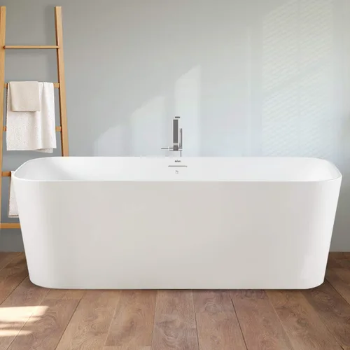 Miniatura 22 de FerdY Maui Bañera Independiente de 67" Elegante Bañera de Remojo Independiente, Blanco Brillante, Certificado cUPC, Conjunto de Drenaje y Drenaje