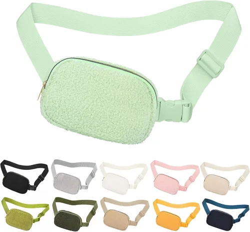 jealkip Riñonera para correr para mujeres y hombres, bolsa cruzada con correa ajustable para senderismo, entrenamiento, deportes, viajes, Verde