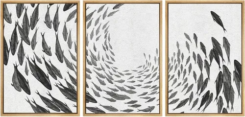 Miniatura 101 de SIGNWIN Lienzo enmarcado para pared, juego de arte tranquilo con reflejo de lago, acuarela, montaña y agua, ilustraciones modernas, arte abstracto