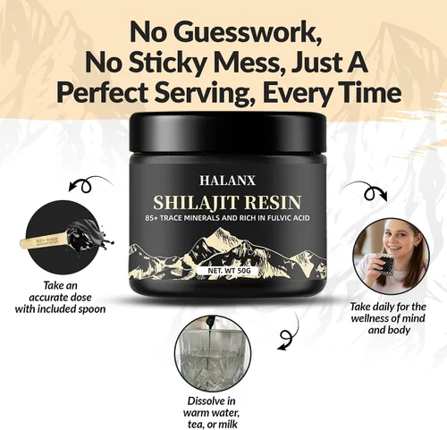 Miniatura 4 de HALANX Resina Shilajit pura del Himalaya – 1.76 onzas de suplementos herbales Shilajit con más de 85 minerales traza 75% + ácido fúlvico Shilajitt