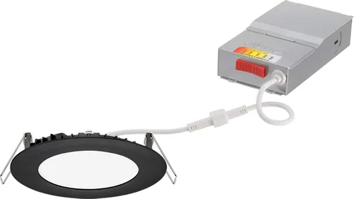 Miniatura 7 de Juno Luces LED empotrables de 4 pulgadas, luz descendente de oblea redonda 5 en 1, temperatura de color blanco conmutable, 120 voltios, borde plano