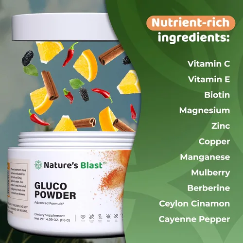 Miniatura 5 de Gluco-polvo con extracto de morera blanca y canela de Ceilán, mezcla orgánica de bienestar metabólico para energía y vitalidad, 1 botella