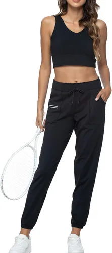 Miniatura 5 de Kcutteyg Pantalones deportivos para mujer con bolsillos, ligeros, de secado rápido, pantalones deportivos suaves para gimnasio, yoga, correr