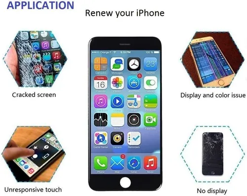 Miniatura 4 de Brinonac para iPhone 6, pantalla de repuesto negra, digitalizador LCD táctil, montaje completo con cámara frontal, sensor de proximidad, altavoz