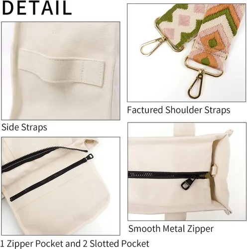 Miniatura 2 de EASRTA Tote Bag for Women, Canvas Tote Bag, Travel Tote Bag, Women Shoulder Bag, Crossbody Bag, Women Handbag